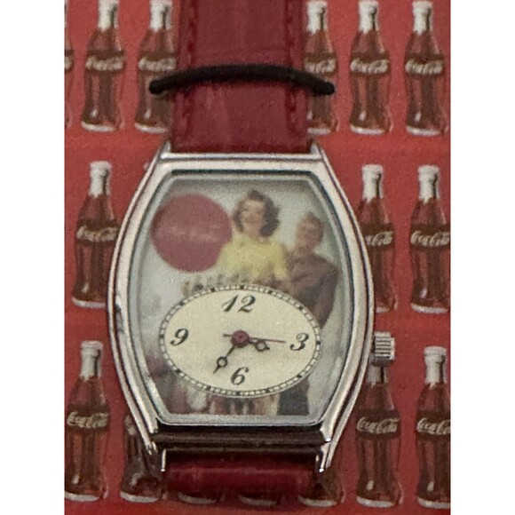 Vintage Coca-Cola Collectible Wrist Watch In Refrigerator Tin In Box main image 5